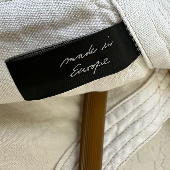 MARC CAIN Top White Animal Print Sleeveless Fringed Cotton Blend - Picture 9 of 12